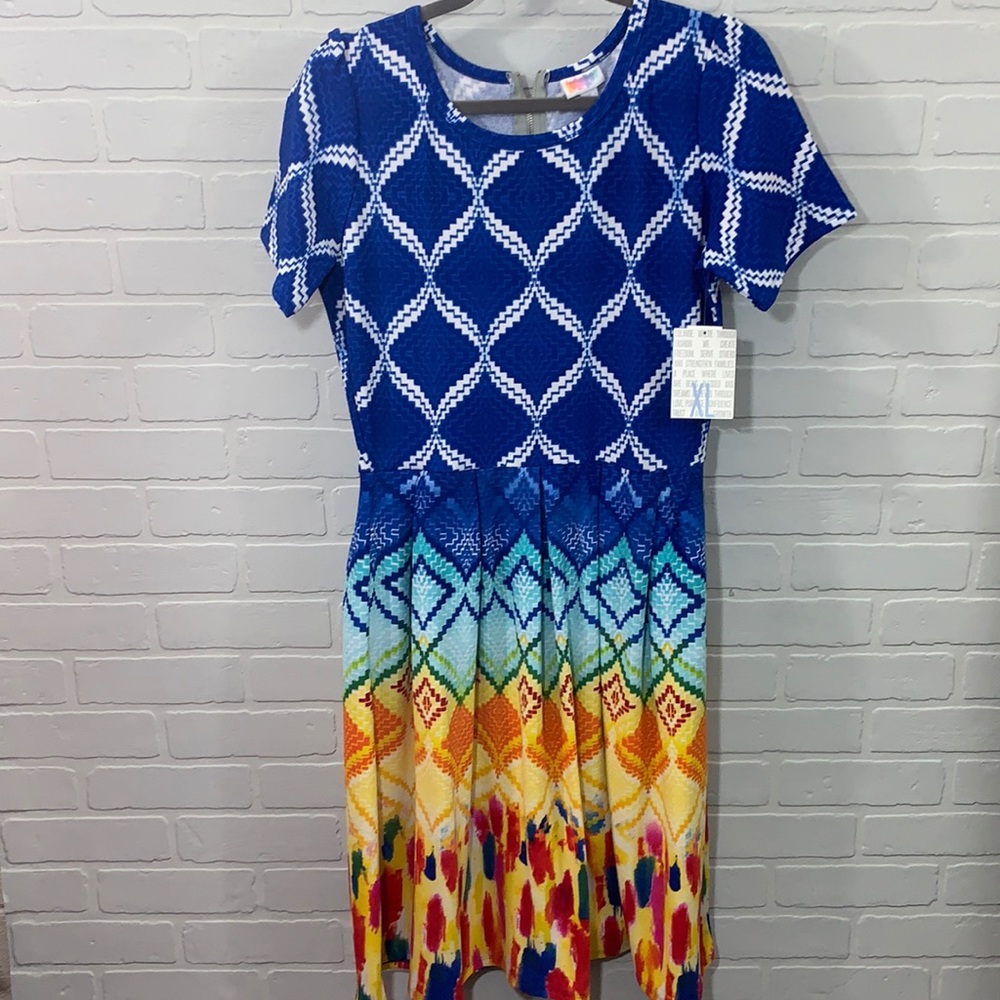 LuLaRoe NWT fit & flare Amelia pocket dress-sizeXL